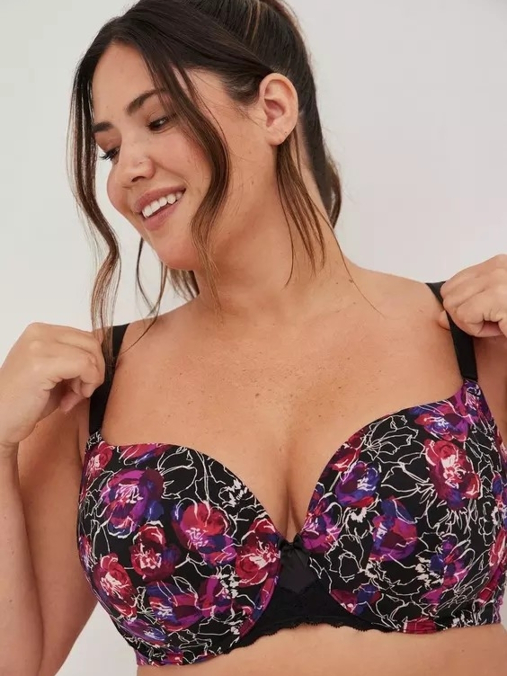 Torrid NWT Watercolor Floral Perfect Coverage Push-Up Smooth T-Shirt Bra 44C